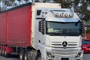 Parked Mercedes-Benz 18-wheeler
