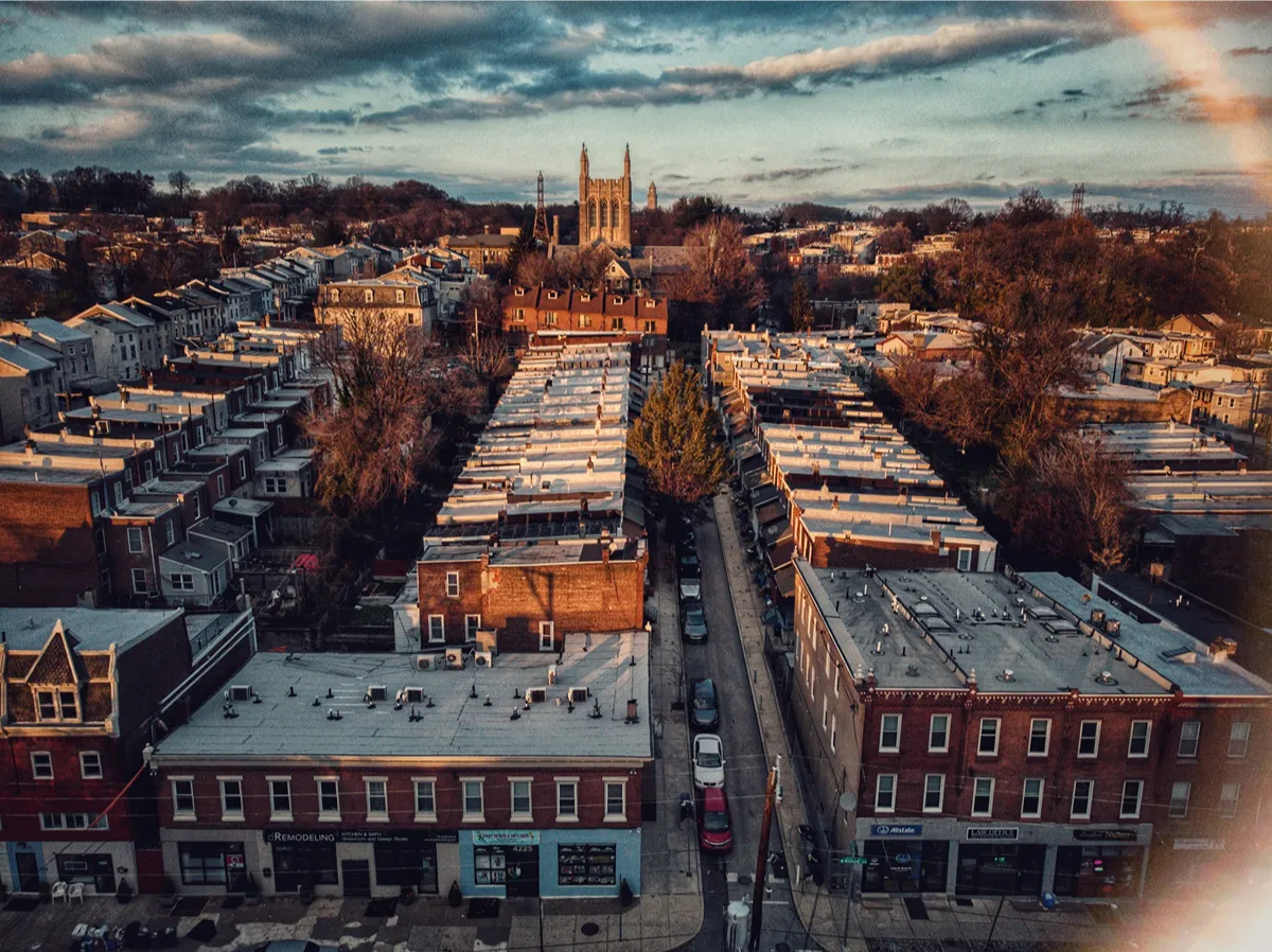 Aerial photo of North Philadelphia